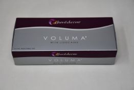 A boxed as new Juvederm Voluma with Lidocaine (2x1ml injectable gel).