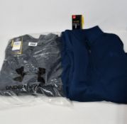 Two men's Under Armour Storm sweater/fleece with ½ Zip (M, XL - RRP £60 each) and men's Storm SF 1/4
