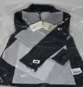 An as new Muubaa pocket front patent animal leather shacket in black (UK 8 - RRP $285).