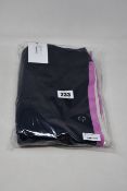 A pair of as new Chinti & Parker cashmere sweatpants in navy with pink/white stripes (L).