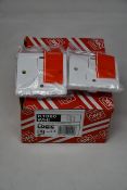 Three boxes of ten MK Logic Plus 13A 1 Gang Double Pole Switched Connection Units (K1060 WHI).
