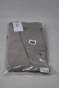 A pair of as new Chinti & Parker cashmere sweatpants in oatmeal with blue/cream ankle cuffs (M).