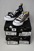 Four pairs of as new Converse All Star canvas shoes (UK 4, 2 x 5, 5.5).