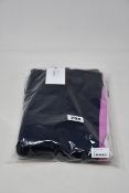 A pair of as new Chinti & Parker cashmere sweatpants in navy with pink/white stripes (L).