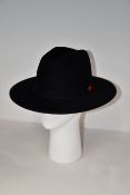 An as new Keith and James Queen Jet Black fedora (M - RRP $530).