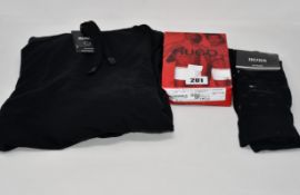 An as new Hugo Boss black bodywear fashion hoodie (L), two pack of Hugo Boss socks (UK 5-8) and