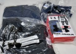 Five items of as new Under Armour sportswear; Sportstyle Apollo joggers (RRP £65), Storm sweater