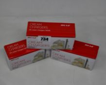 One boxed as new Mosa twenty four pack non refillable cream chargers (Approximately: 25 packs).