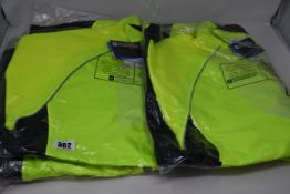 Six as new Mountain Warehouse Adrenaline Iso-Viz Jackets in yellow (XL).