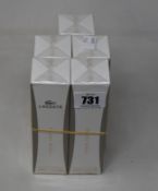 Five boxed as new Lacoste Pour Femme eau de parfum (90ml).
