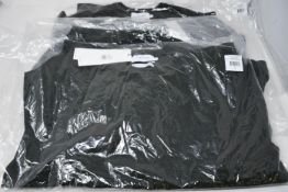 Three as new Calvin Klein superior wool crew neck sweaters in dark olive (All L - RRP £53 each).