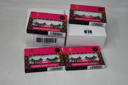 Thirty boxes of six Amani false extra long reusable silk fibre eye lashes.