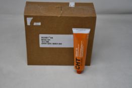 Ten boxed as new CHT Silcoset 158 (Thixotropic, black acetoxy silicone sealant).