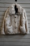 A women's as new The Kooples Natural Bear fake fur coat (Size 1 - RRP €425).