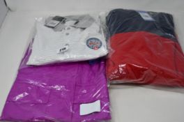 Five items of as new Adidas sportswear; women's Windbreaker in vivid pink (UK 14 - RRP £49),