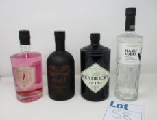 Eight bottles of miscellaneous spirits to include Harahorn Norwegian Small Batch Gin 500ml,