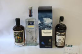 A quantity of assorted spirits and related items to include Talister single malt scotch whisky