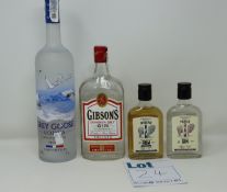 A quantity of assorted spirits to include The Famous Grouse Scotch whisky (70cl), Grey Goose