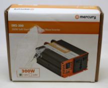 A boxed as new Mercury 300W Soft Start Modified Sine Wave 12v Inverter (Some cosmetic damage to