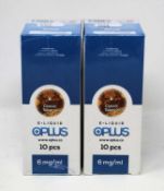 Eight boxes of ten (10ml) OPLus E-Liquid Classic Tobacco 6mg/ml (Over 18s only).
