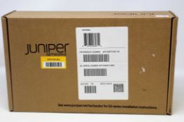 A boxed as new Juniper QFX-QSFP-DAC-1M QSFP+ to QSFP+ Ethernet Direct Attach Cable (Box sealed).