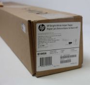 A boxed as new roll of HP Matte Inkjet Paper (594mm x 45.7m 90g/m2) in Bright White (Box sealed).