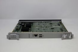 A pre-owned Ciena NTK555FAE5 WMUCA5REAA SP-2 Dual CPU Shelf Processor Kit (Untested, sold as seen).