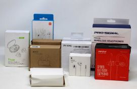 A quantity of assorted as new headphones.