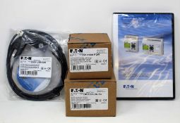 A boxed as new Eaton easy Logic Module Starter Kit (EASY-BOX-721-DC-USB) (Exterior box damaged).
