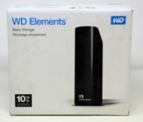A boxed as new WD Elements 10TB External Desktop Hard Drive (M/N: WDBWLG0100HBK-EESN) (Box sealed,
