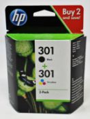 A boxed as new HP 301 Black / Tri-Colour Ink Cartridge Twin Pack (P/N: N9J72AE) (Box sealed).