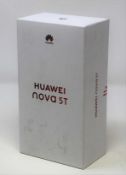 A boxed as new Huawei Nova 5T YAL-L21 8GB RAM 128GB ROM in Black (Checkmend report ID: CM16753850-