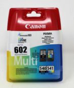 An as new Canon PG-540 Black & CL541 Colour Ink Cartridge Combo Pack (Packaging sealed).