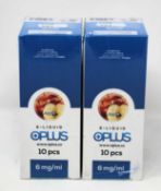 Eight boxes of ten (10ml) OPLus E-Liquid Apple 6mg/ml (Over 18s only).