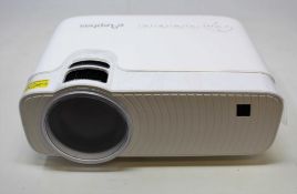 A boxed as new Led Source Elephas LED Portable Projector in White (Box opened).