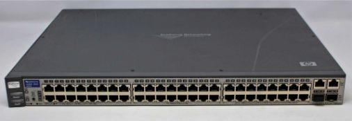 Four pre-owned HP ProCurve Switch 2650 J4899B 48 Port Switches (Untested, sold as seen).