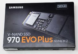 A boxed as new Samsung 970 EVO Plus NVMe M.2 500GB SSD (Model: MZ-V7S500BW) (Box sealed).