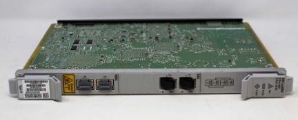 A pre-owned Ciena Nortel NTK554BAE5 OME 6500 Optical Service Channel w/WSC 2 Port SFP 2 Port 10