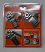 Five sealed as new FEIN Starlock 6-Piece Best of E-Cut tool attachments for wood and metal.