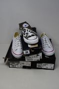 Two pairs of Converse All Star Ox V Leather sneakers (UK 4.5, 5) and a pair of Converse Chuck Taylor