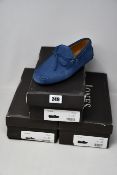 Three pairs of as new Jones Bootmaker Patrick suede leather driver moccasins (UK 7, 8, 9 - RRP £49