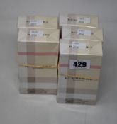 Five boxed as new Burberry London For Women eau de parfum (100ml).