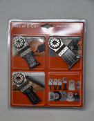 Five sealed as new FEIN Starlock 6-Piece Best of E-Cut tool attachments for wood and metal.