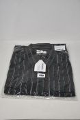 An as new Wales Bonner Capleton military shirt in charcoal/emerald viscose stripe (Size 50 - RRP £