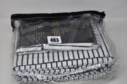 A Ralph Lauren Hyde Park Stripe 400 x 200cm Duvet and Pillow Case Set.