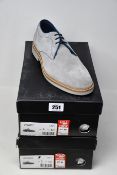 Two pairs of as new Jones Bootmaker Dawood shoes in grey suede (UK 8, 9 - RRP £77 each).