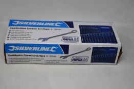 Two boxed as new Silverline SP100 25-piece combination spanner sets.