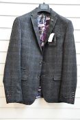 An as new Ted Baker charcoal check suit jacket (44 Reg - RRP £153).