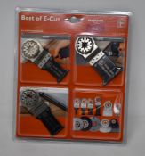 Five sealed as new FEIN Starlock 6-Piece Best of E-Cut tool attachments for wood and metal.