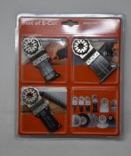 Five sealed as new FEIN Starlock 6-Piece Best of E-Cut tool attachments for wood and metal.
